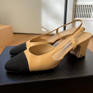 Chanel Two-Tone Slingbacks - Size 38